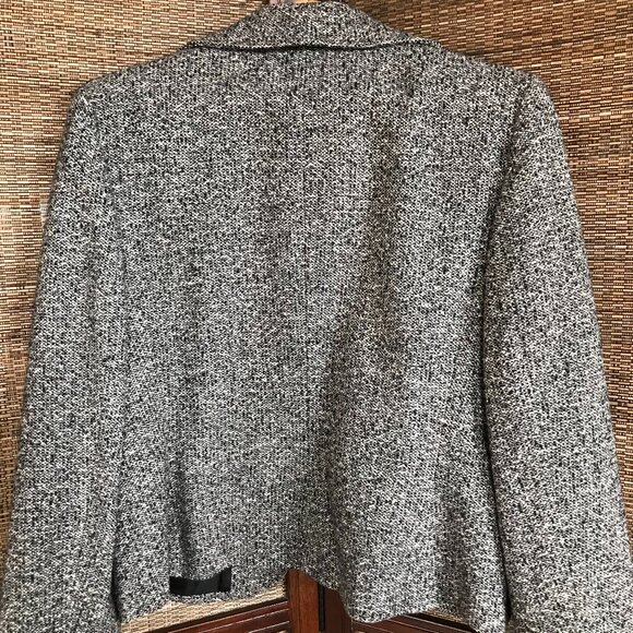 Ann Taylor Tweed Jacket, Women's Size 12: Vintage Black White Lined Wool Blazer - Picture 14 of 14